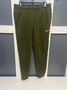 Nike Kids Olive Joggers with White Swoosh